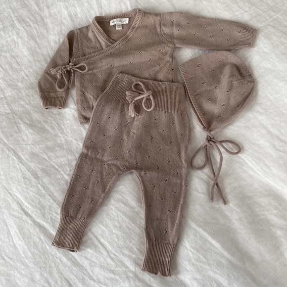 Cozy Knit Kids Matching Set - Cream - Picture 2 of 9